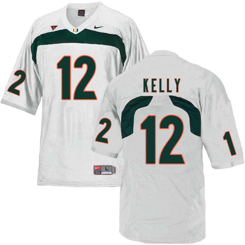 Nike Miami Hurricanes #12 Jim Kelly College Football Jerseys Sale-White